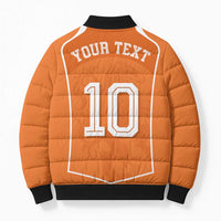 Custom Netherlands Football Bomber Puffer Jacket Lion King-Inspired T90 Sporty Style - Wonder Print Shop
