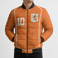 Custom Netherlands Football Bomber Puffer Jacket Lion King-Inspired T90 Sporty Style - Wonder Print Shop