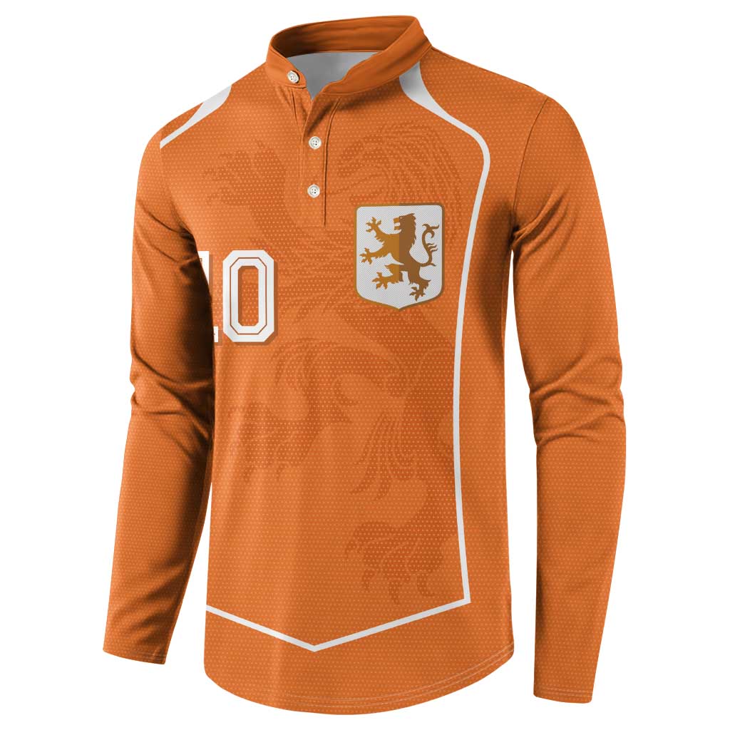 Custom Netherlands Football Button Sweatshirt Lion King-Inspired T90 Sporty Style - Wonder Print Shop