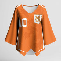 Custom Netherlands Football Kimono Sleeve Blouse Lion King-Inspired T90 Sporty Style - Wonder Print Shop