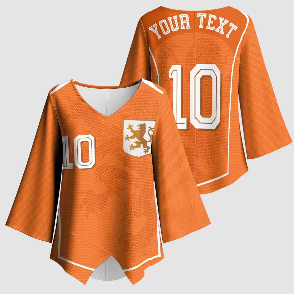 Custom Netherlands Football Kimono Sleeve Blouse Lion King-Inspired T90 Sporty Style - Wonder Print Shop