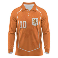 Custom Netherlands Football Long Sleeve Polo Shirt Lion King-Inspired T90 Sporty Style - Wonder Print Shop