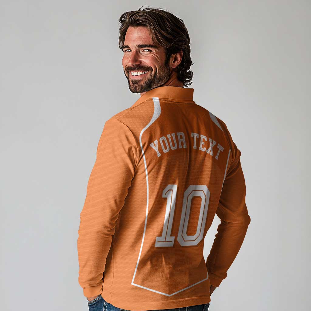 Custom Netherlands Football Long Sleeve Polo Shirt Lion King-Inspired T90 Sporty Style - Wonder Print Shop