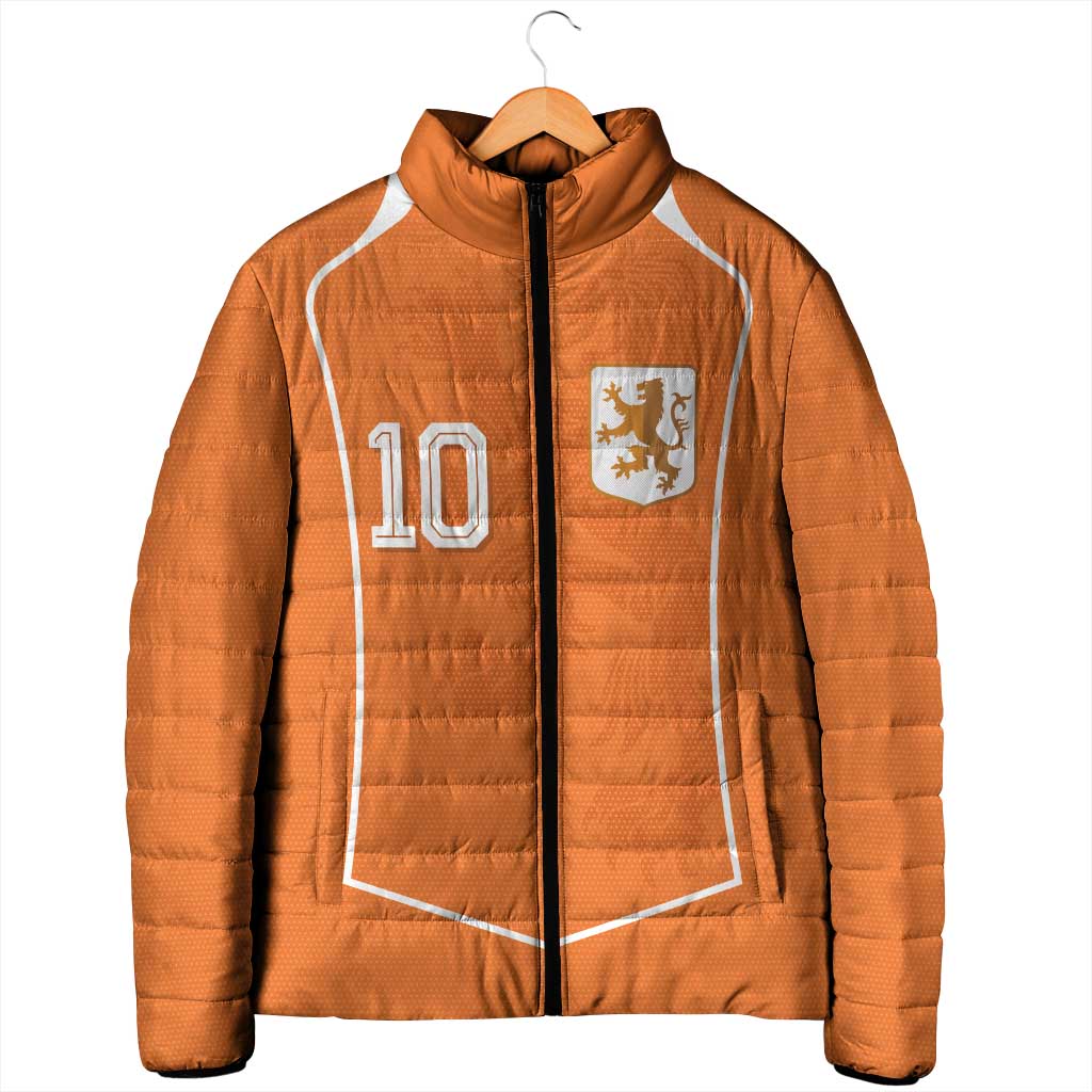 Custom Netherlands Football Padded Jacket Lion King-Inspired T90 Sporty Style - Wonder Print Shop