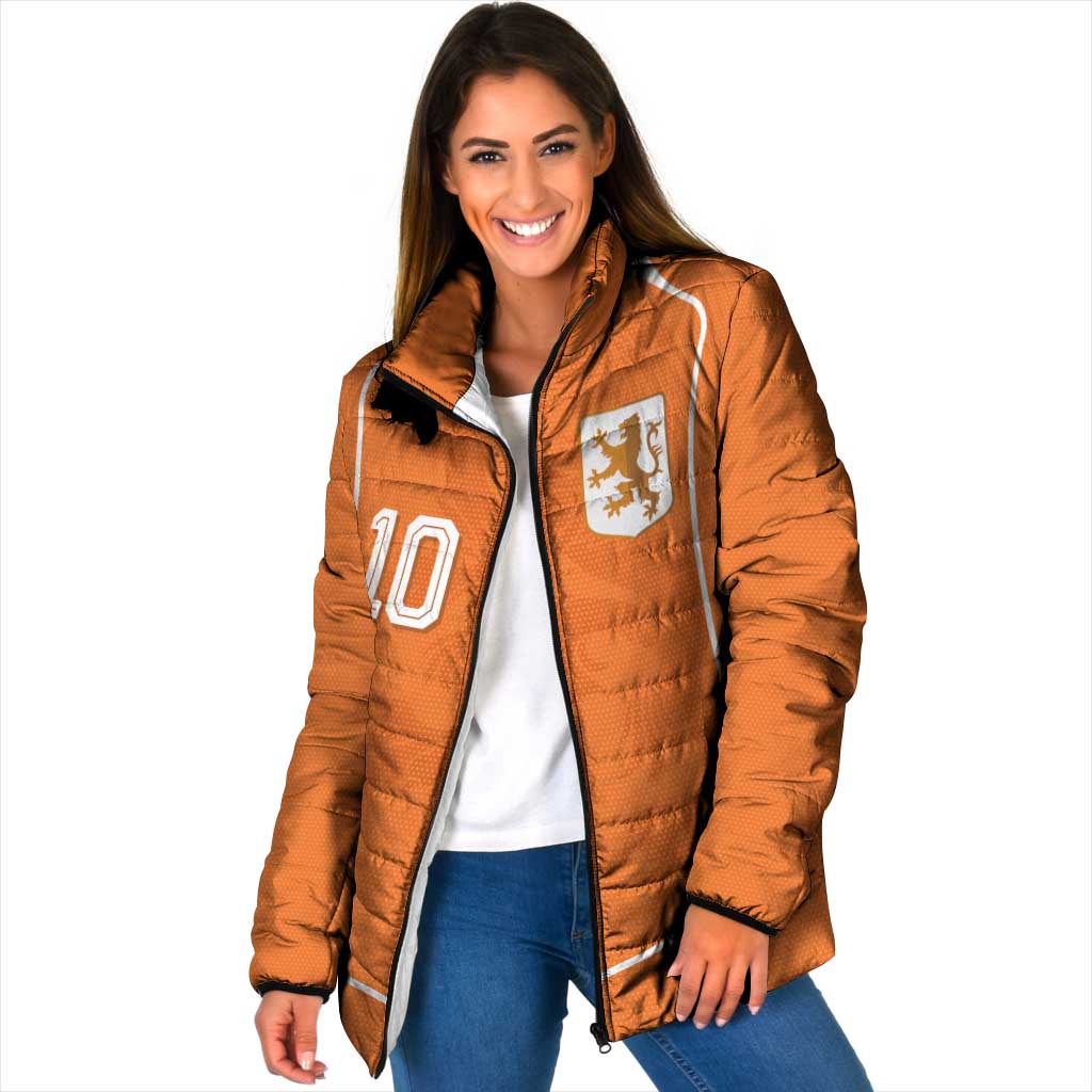 Custom Netherlands Football Padded Jacket Lion King-Inspired T90 Sporty Style - Wonder Print Shop
