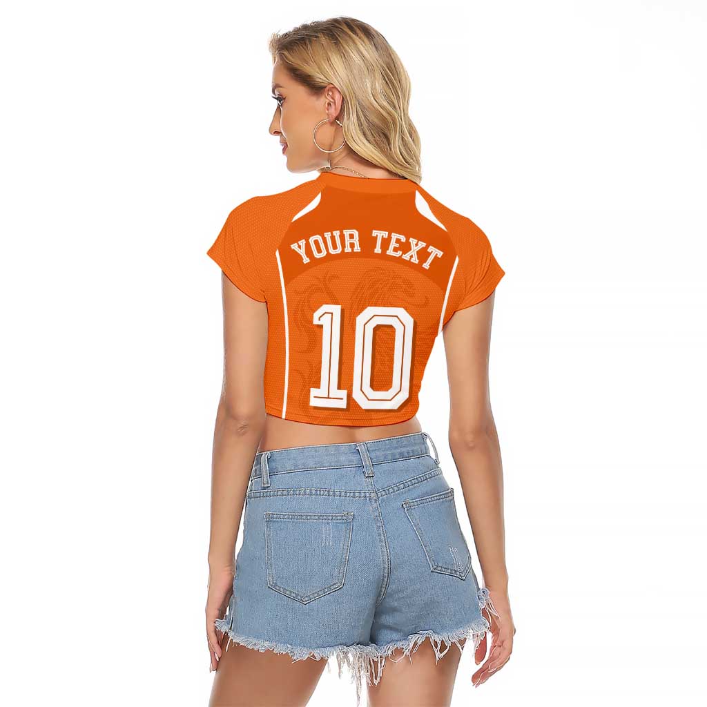 Custom Netherlands Football Raglan Cropped T Shirt Lion King-Inspired T90 Sporty Style - Wonder Print Shop