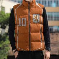 Custom Netherlands Football Sleeveless Puffer Jacket Lion King-Inspired T90 Sporty Style - Wonder Print Shop