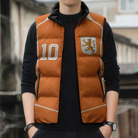 Custom Netherlands Football Sleeveless Puffer Jacket Lion King-Inspired T90 Sporty Style - Wonder Print Shop