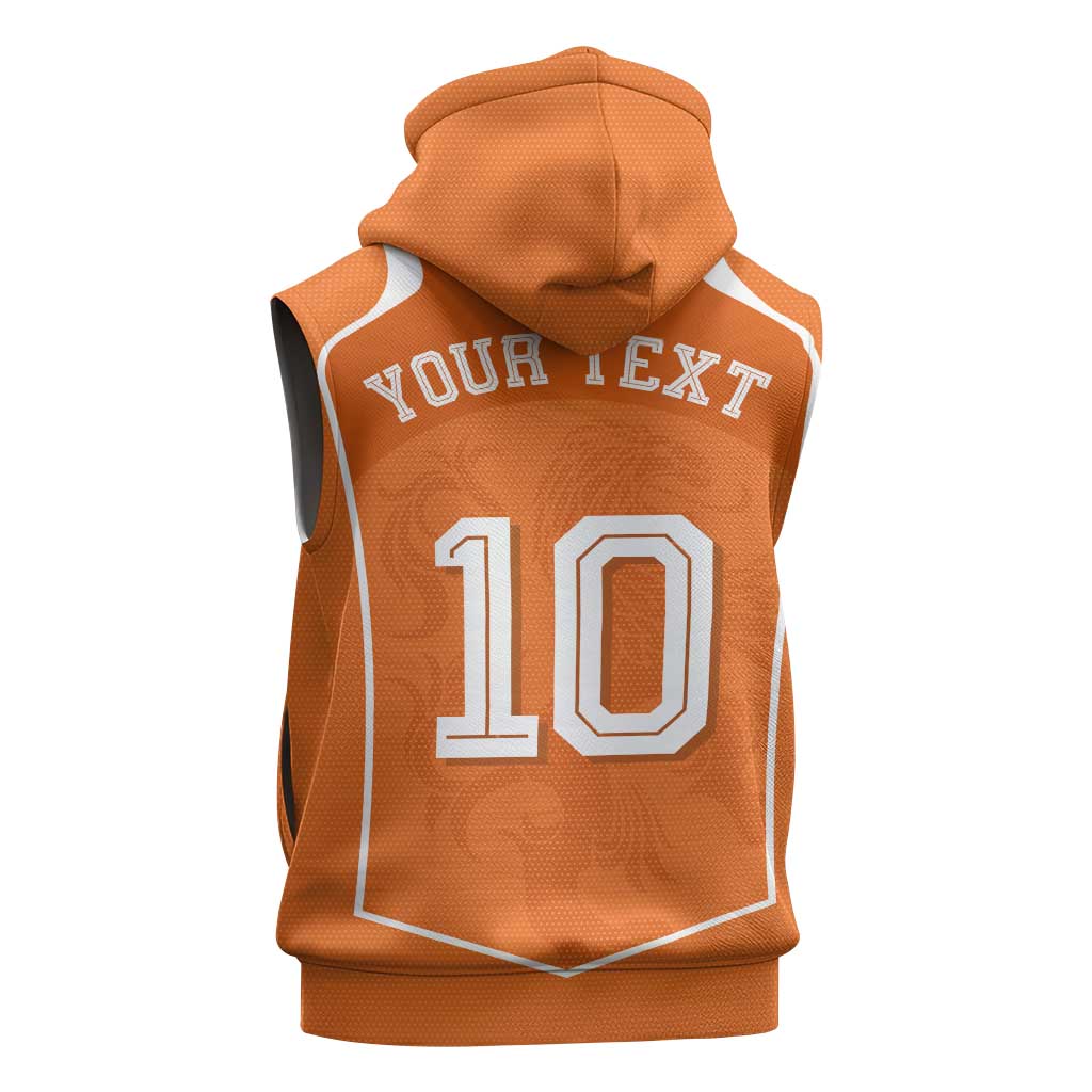 Custom Netherlands Football Sleeveless Zip Hoodie Lion King-Inspired T90 Sporty Style - Wonder Print Shop