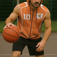 Custom Netherlands Football Sleeveless Zip Hoodie Lion King-Inspired T90 Sporty Style - Wonder Print Shop
