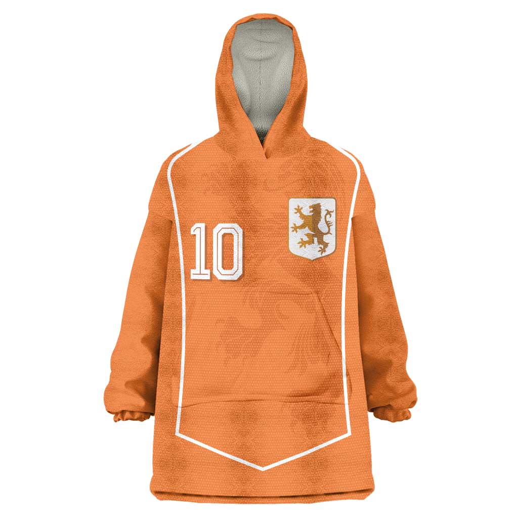 Custom Netherlands Football Wearable Blanket Hoodie Lion King-Inspired T90 Sporty Style - Wonder Print Shop