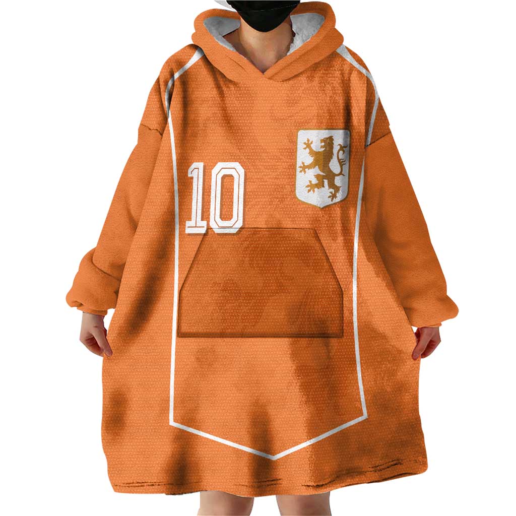 Custom Netherlands Football Wearable Blanket Hoodie Lion King-Inspired T90 Sporty Style - Wonder Print Shop