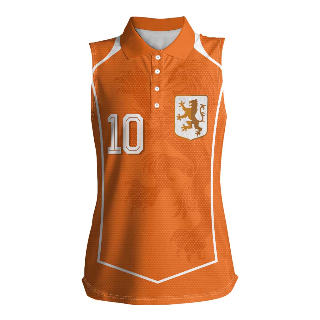 Custom Netherlands Football Women Sleeveless Polo Shirt Lion King-Inspired T90 Sporty Style - Wonder Print Shop