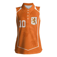 Custom Netherlands Football Women Sleeveless Polo Shirt Lion King-Inspired T90 Sporty Style - Wonder Print Shop