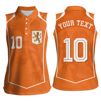 Custom Netherlands Football Women Sleeveless Polo Shirt Lion King-Inspired T90 Sporty Style - Wonder Print Shop