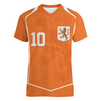 Custom Netherlands Football Women V-Neck T-Shirt Lion King-Inspired T90 Sporty Style - Wonder Print Shop