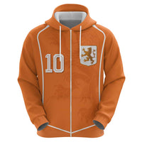 Custom Netherlands Football Zip Hoodie Lion King-Inspired T90 Sporty Style - Wonder Print Shop
