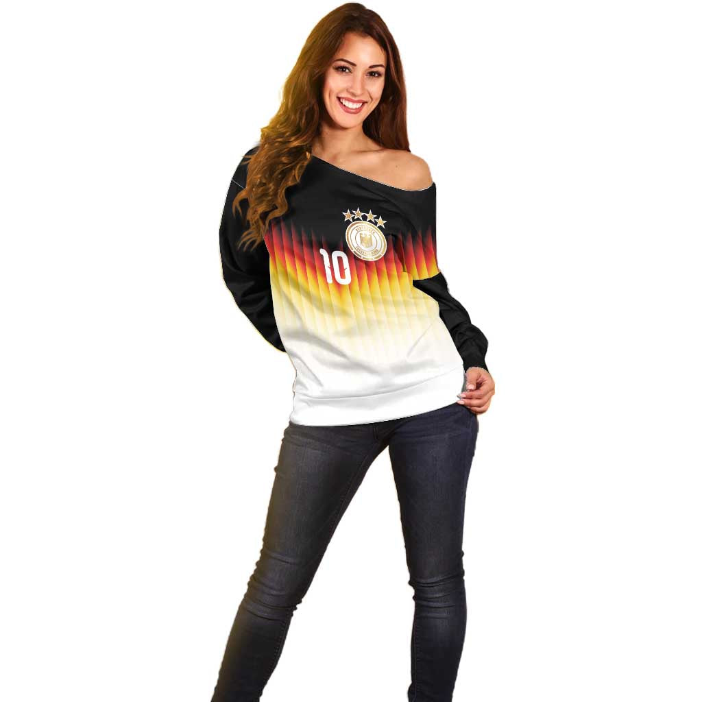 Custom Germany Football Off Shoulder Sweater Die Mannschaft 2026 - Wonder Print Shop