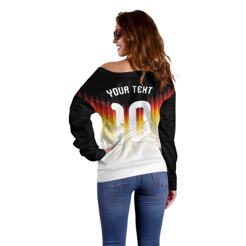 Custom Germany Football Off Shoulder Sweater Die Mannschaft 2026 - Wonder Print Shop