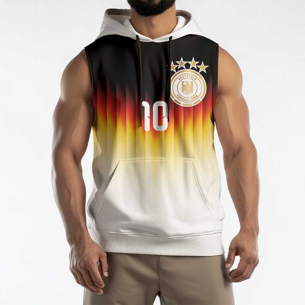 Custom Germany Football Sleeveless Hoodie Die Mannschaft 2026 - Wonder Print Shop