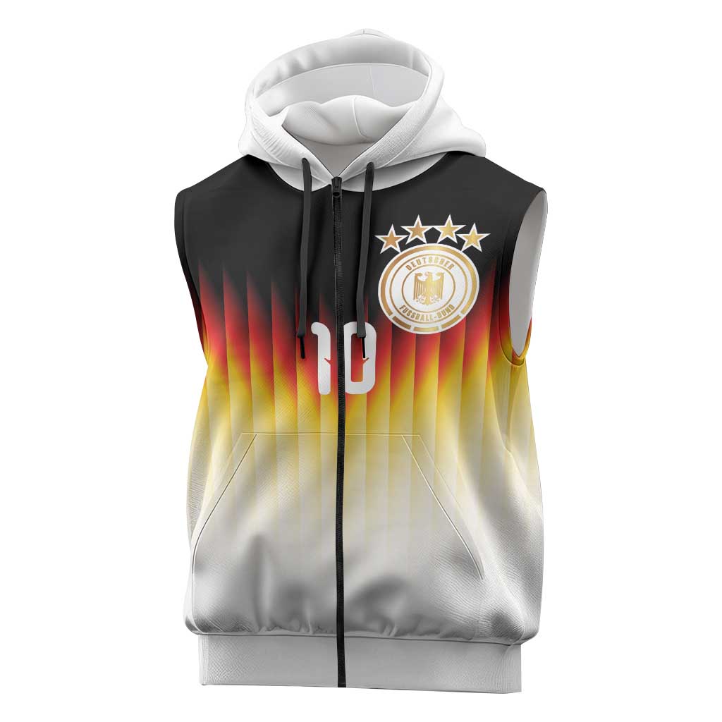 Custom Germany Football Sleeveless Zip Hoodie Die Mannschaft 2026 - Wonder Print Shop