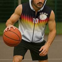 Custom Germany Football Sleeveless Zip Hoodie Die Mannschaft 2026 - Wonder Print Shop