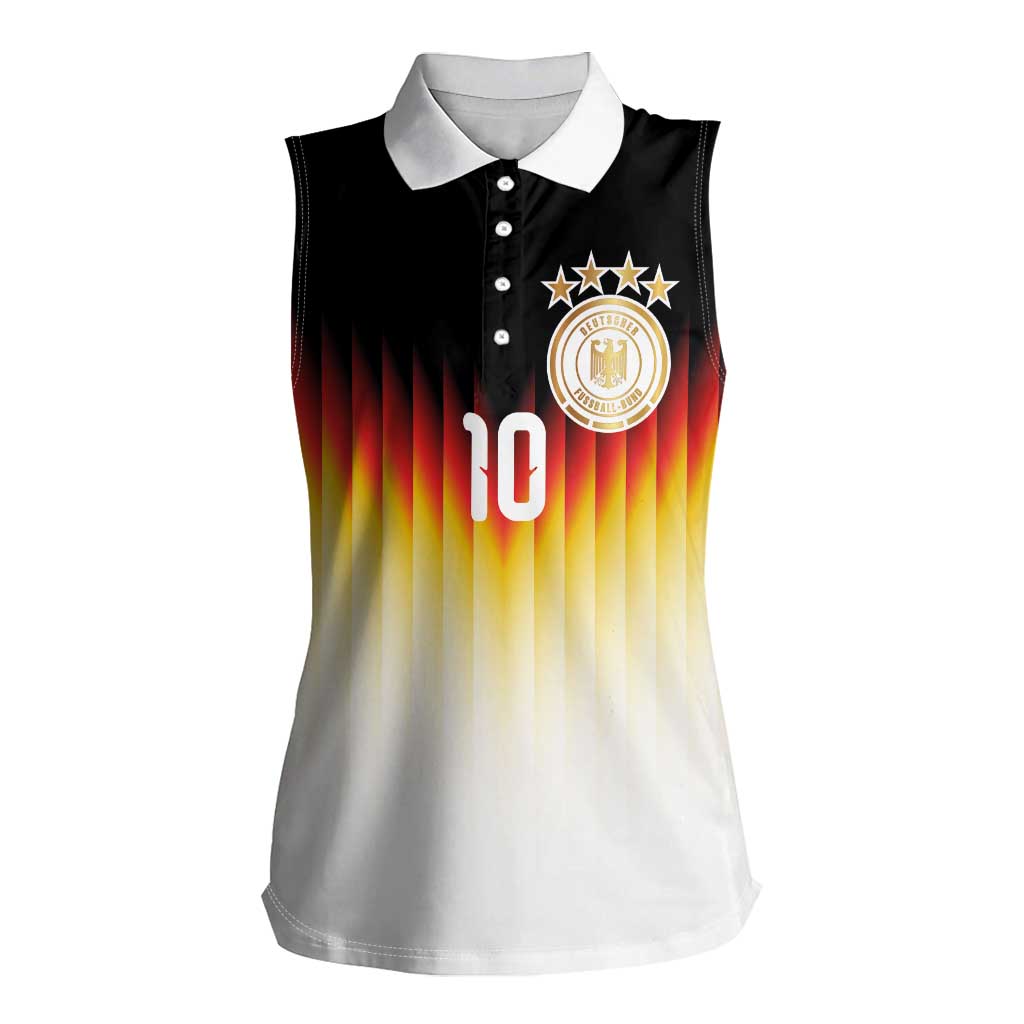 Custom Germany Football Women Sleeveless Polo Shirt Die Mannschaft 2026 - Wonder Print Shop