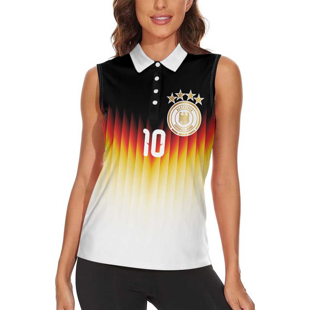 Custom Germany Football Women Sleeveless Polo Shirt Die Mannschaft 2026 - Wonder Print Shop