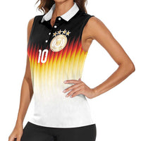 Custom Germany Football Women Sleeveless Polo Shirt Die Mannschaft 2026 - Wonder Print Shop
