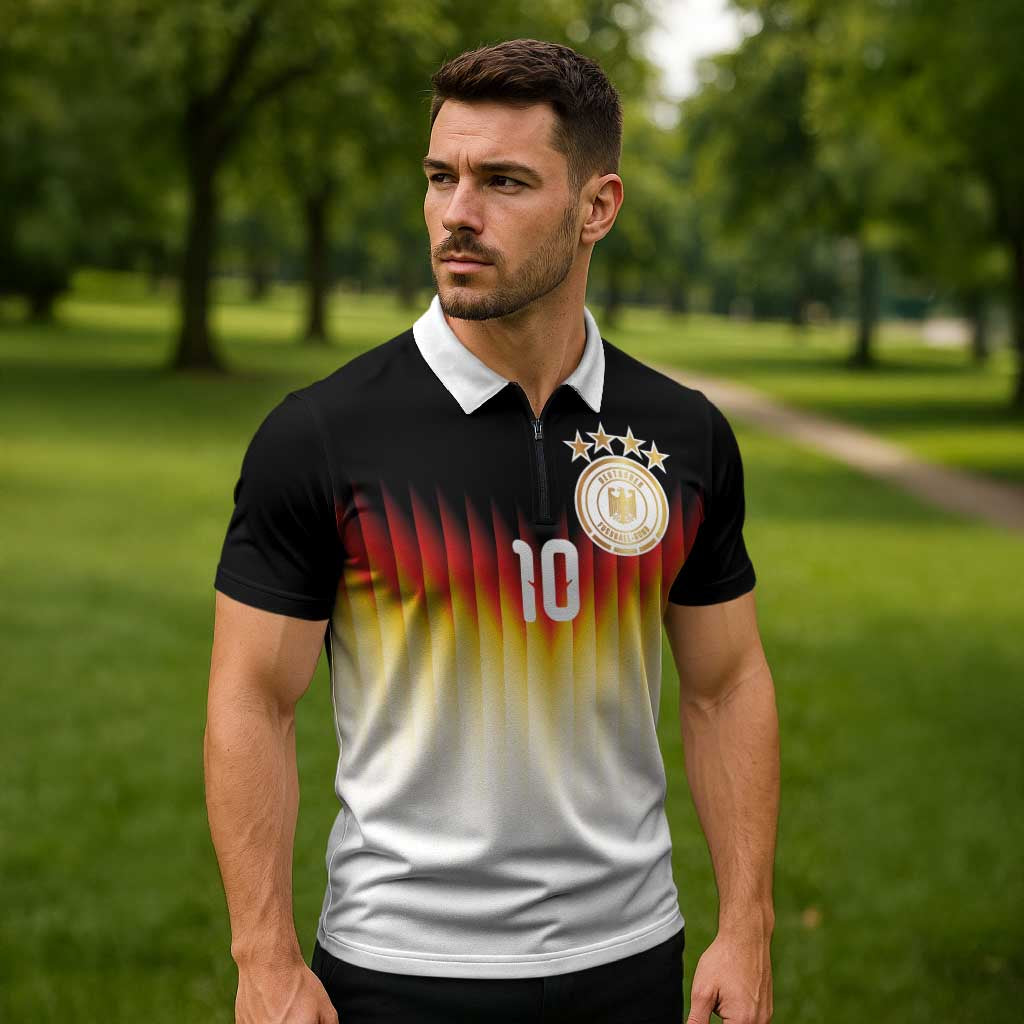 Custom Germany Football Zipper Polo Shirt Die Mannschaft 2026 - Wonder Print Shop