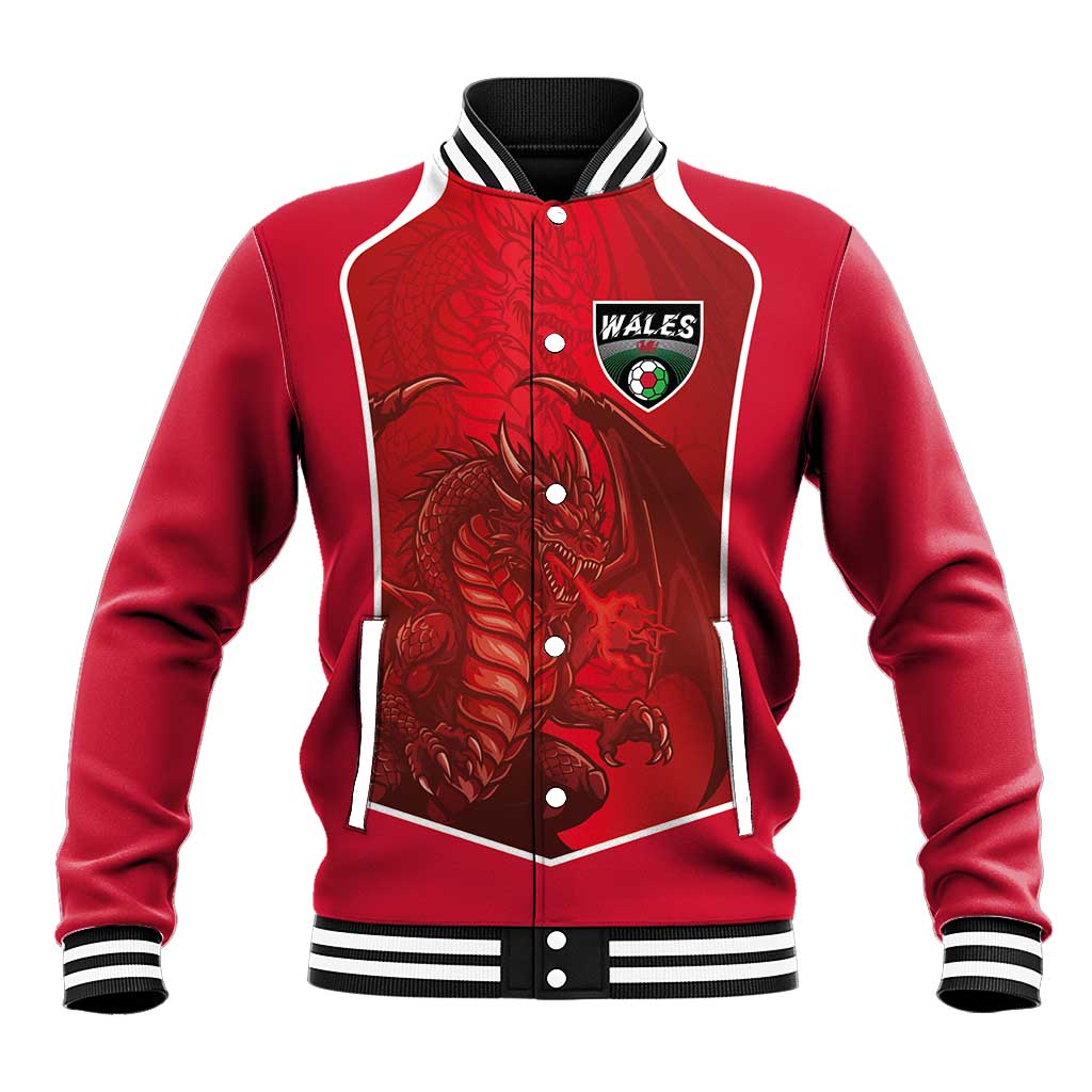 Custom Wales Football Baseball Jacket The Dragons Sporty Style - Wonder Print Shop