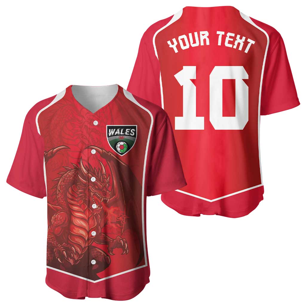 Custom Wales Football Baseball Jersey The Dragons Sporty Style - Wonder Print Shop