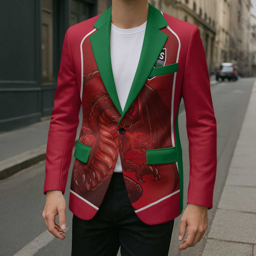 Custom Wales Football Blazer The Dragons Sporty Style - Wonder Print Shop