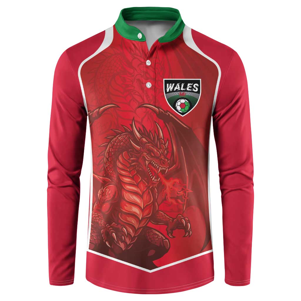 Custom Wales Football Button Sweatshirt The Dragons Sporty Style - Wonder Print Shop