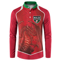 Custom Wales Football Button Sweatshirt The Dragons Sporty Style - Wonder Print Shop