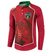 Custom Wales Football Button Sweatshirt The Dragons Sporty Style - Wonder Print Shop