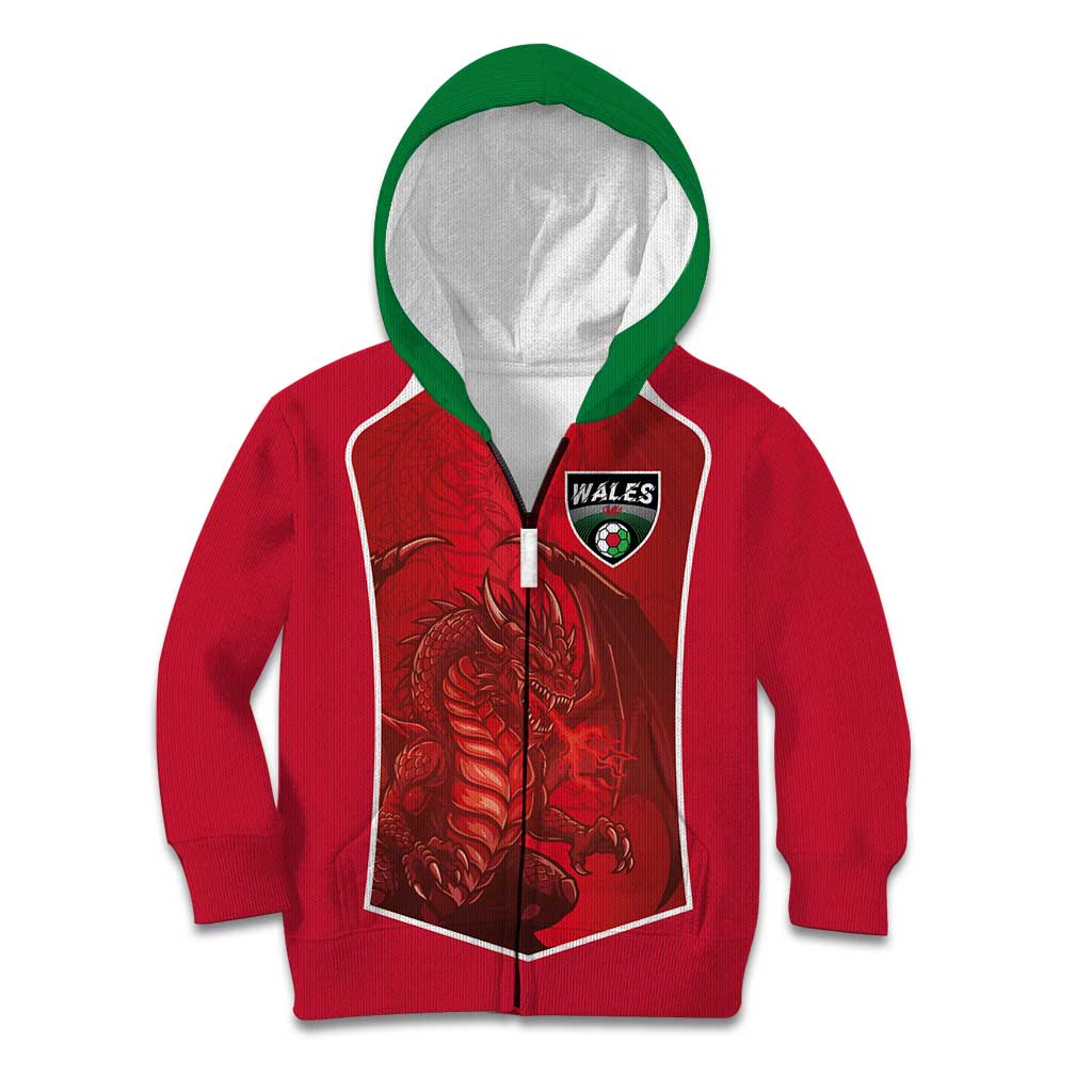 Custom Wales Football Kid Hoodie The Dragons Sporty Style - Wonder Print Shop