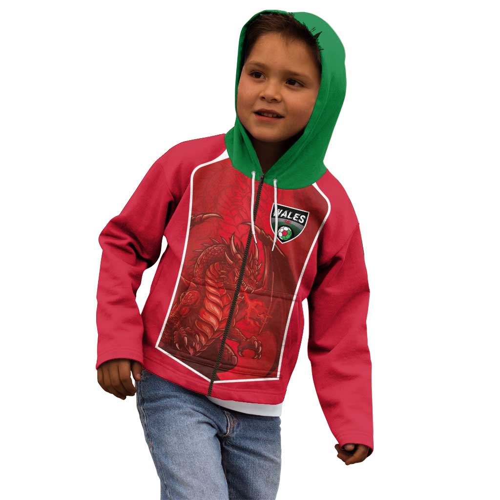Custom Wales Football Kid Hoodie The Dragons Sporty Style - Wonder Print Shop