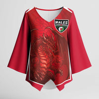Custom Wales Football Kimono Sleeve Blouse The Dragons Sporty Style - Wonder Print Shop