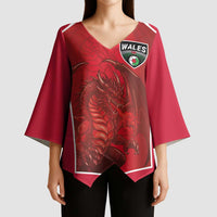 Custom Wales Football Kimono Sleeve Blouse The Dragons Sporty Style - Wonder Print Shop