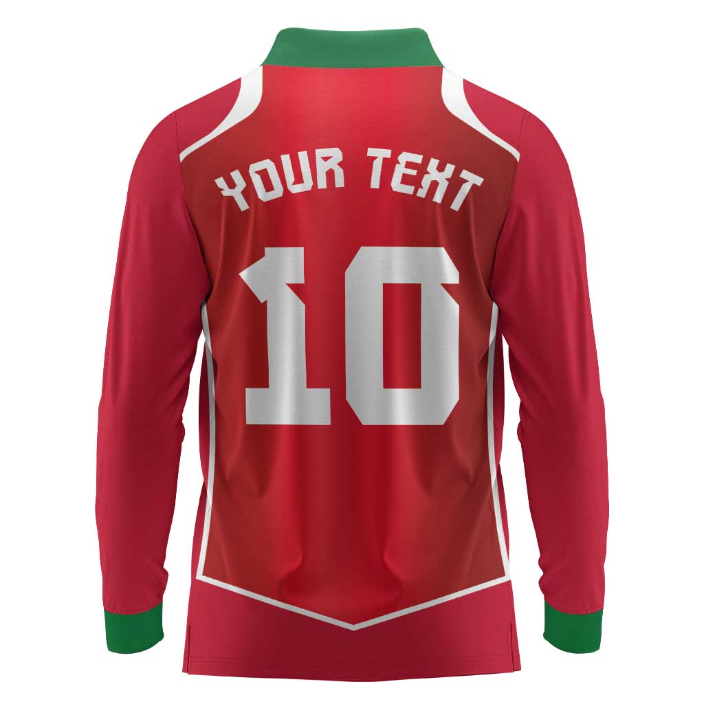 Custom Wales Football Long Sleeve Polo Shirt The Dragons Sporty Style - Wonder Print Shop