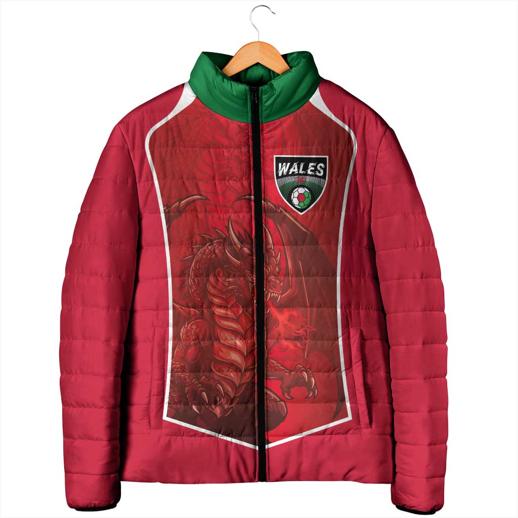 Custom Wales Football Padded Jacket The Dragons Sporty Style - Wonder Print Shop