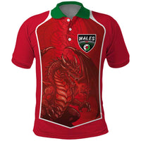 Custom Wales Football Polo Shirt The Dragons Sporty Style - Wonder Print Shop
