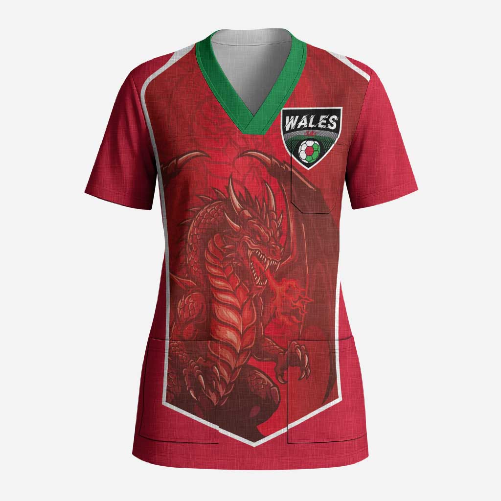 Custom Wales Football Scrub Top The Dragons Sporty Style - Wonder Print Shop