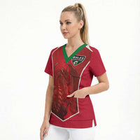 Custom Wales Football Scrub Top The Dragons Sporty Style - Wonder Print Shop