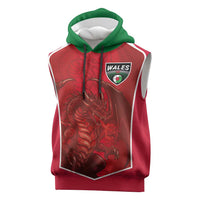 Custom Wales Football Sleeveless Hoodie The Dragons Sporty Style - Wonder Print Shop