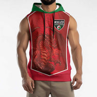 Custom Wales Football Sleeveless Hoodie The Dragons Sporty Style - Wonder Print Shop