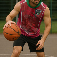 Custom Wales Football Sleeveless Hoodie The Dragons Sporty Style - Wonder Print Shop