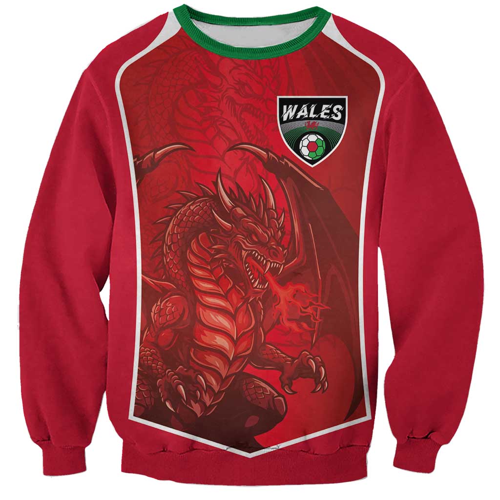 Custom Wales Football Sweatshirt The Dragons Sporty Style - Wonder Print Shop