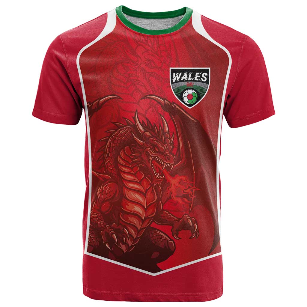 Custom Wales Football T Shirt The Dragons Sporty Style - Wonder Print Shop
